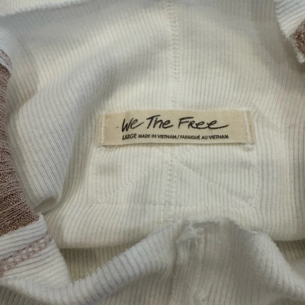 We The Free Overdrive Layering Ribbed Ivory and Tan Top - Picture 4 of 5